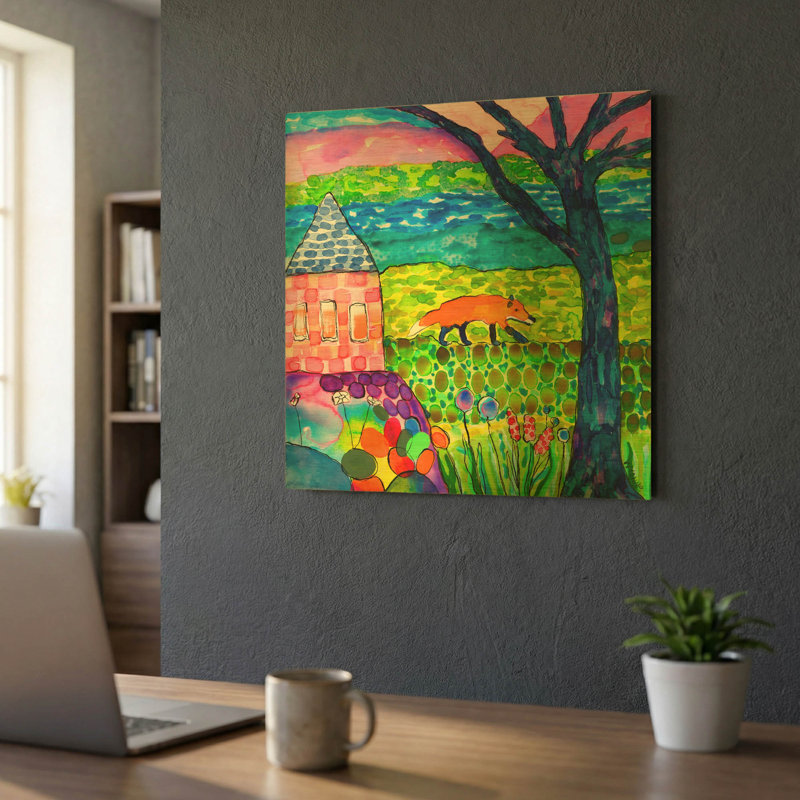 « Invité indésirable » par Wyanne, tableau mural en métal doré, 61 x 61 cm, 24 po x 24 po