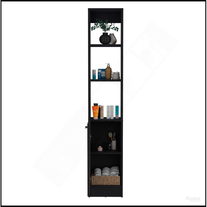 Armoire de rangement en lin avec une porte Parks, une grande armoire de salle de bain avec 6 tablettes, pour salle de bain, salon, cuisine