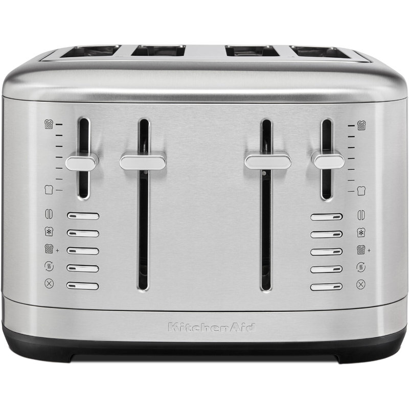 Grille-pain 4 tranches KitchenAid, acier inoxydable brossé, Argent argent