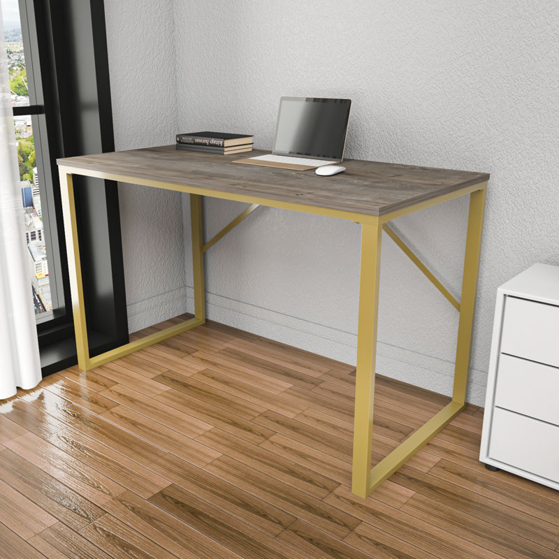 Bureau Riggs, Brun foncé/or