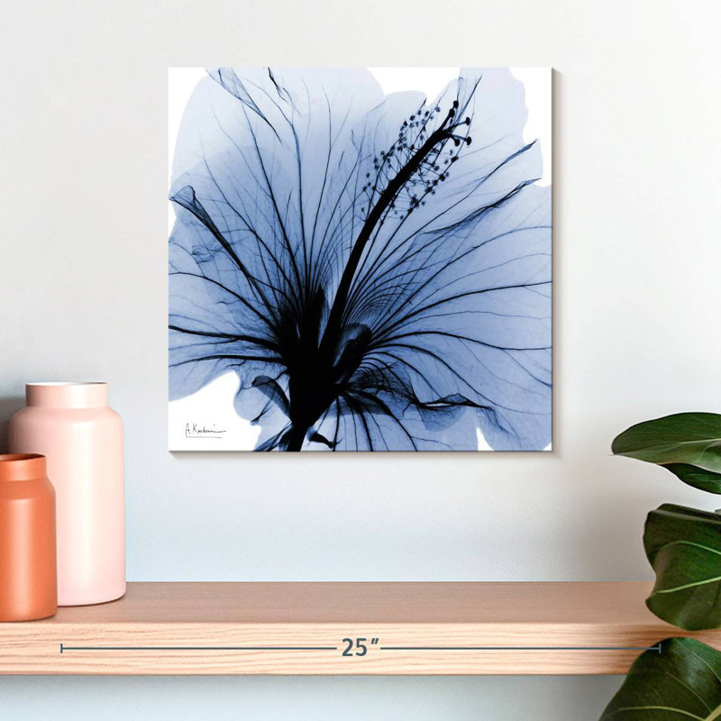 Harnek Indigo Hibiscus Turn, 16" H x 16" W