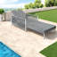 Chaise longue de patio ajustable, ensemble de piscine moderne en acier rotin Pe