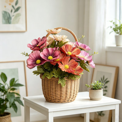 Fleurs artificielles, paquet de 8 fleurs de galsang réalistes, 12 pouces de fleurs artificielles pour bouquets de mariage, arrangement floral, décoration de table (mélange de couleurs)