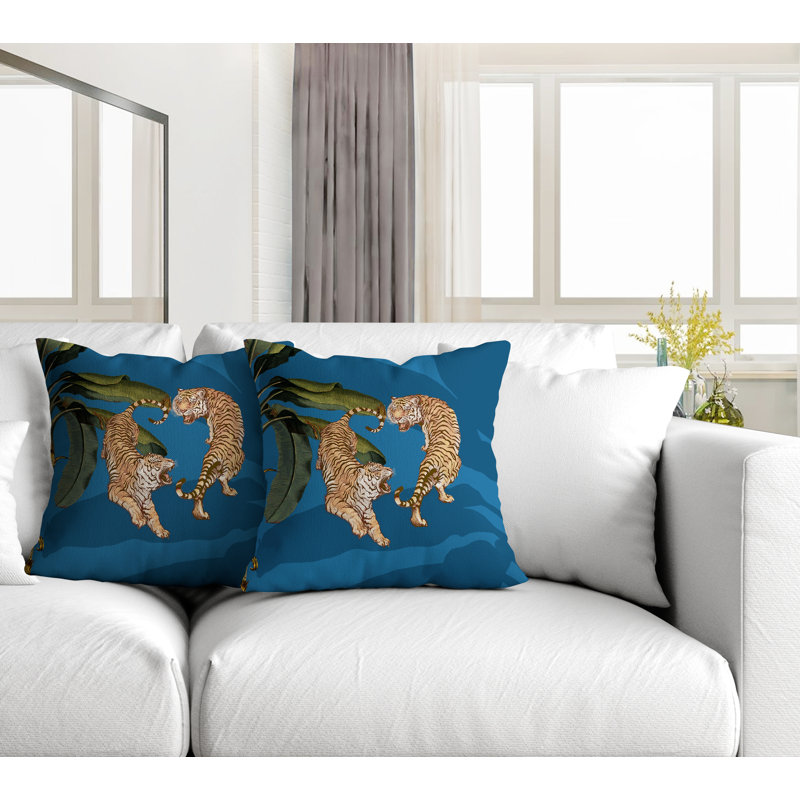 Housse et insert de coussin carré intérieur / extérieur , L 17 po x H 17 po, Turquoise