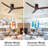 52" YUHAO Farmhouse Rustic Ceiling Fan without Light - Matte Black with Solid Wood Blade