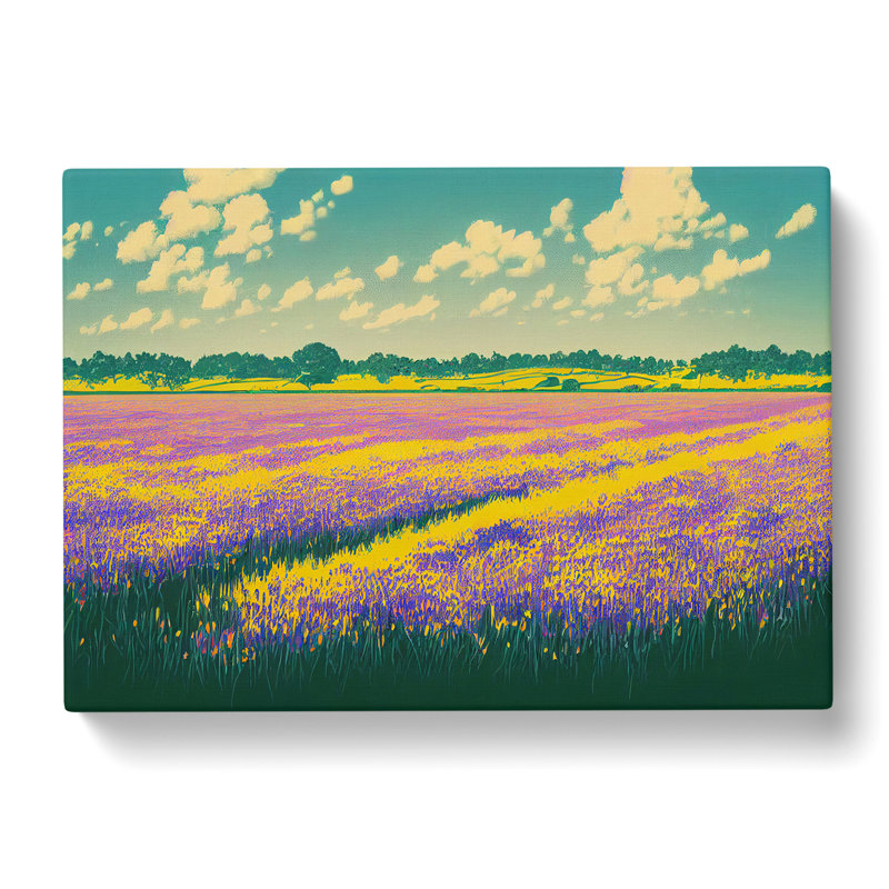 Intoxicating Bluebell Field - Wrapped Canvas Painting, 35cm H x 50cm W x 3cm D