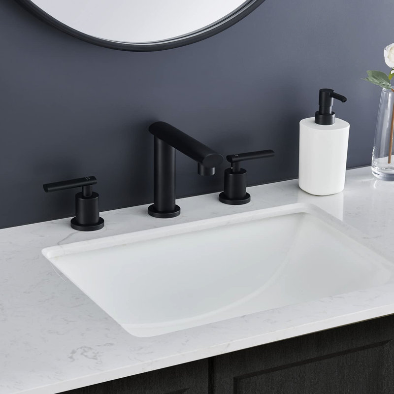 Robinet de lavabo de salle de bain noir mat, 2 poignées de meuble-lavabo cascade, drain escamotable, tuyau d'alimentation, 8 tuyaux de 8 pouces
