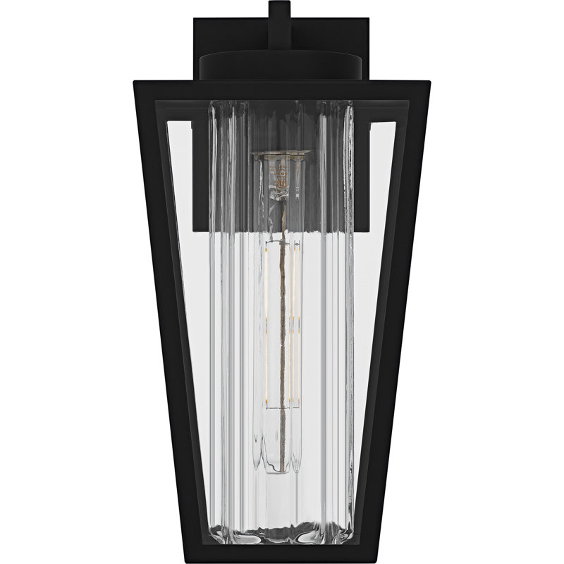 Mistretta 1-Light Matte Black Outdoor Wall Lantern, 13.5" H x 7" W x 7.75" D
