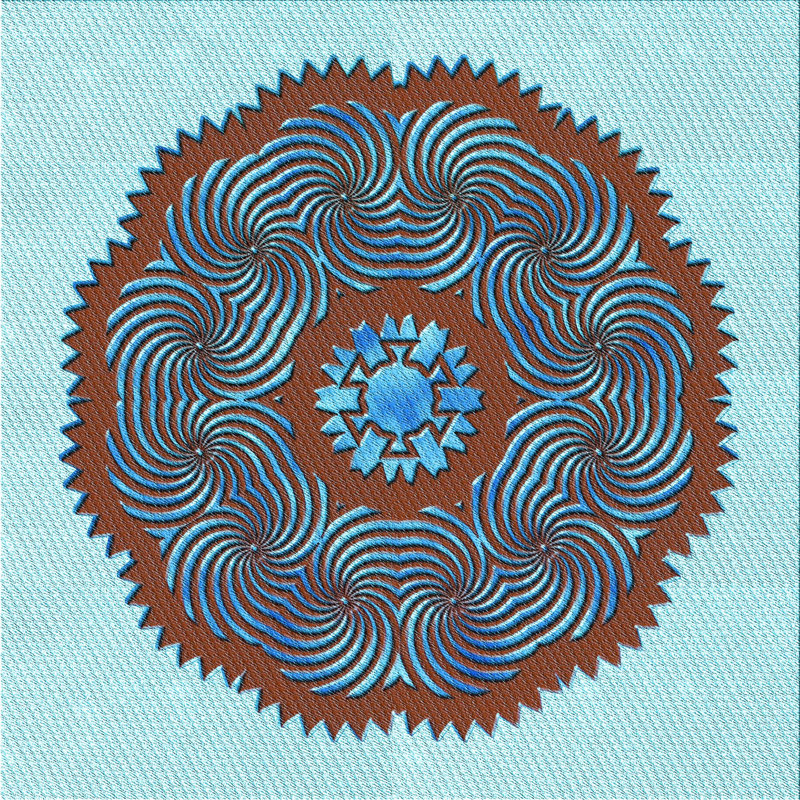 Tapis 100% à motifs lavables à la machine 2989PAT3716LBLU, Carré 5 pi