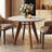 31.5" Solid Wood Round Dining Table,  Modern Sintered Stone Kitchen Table