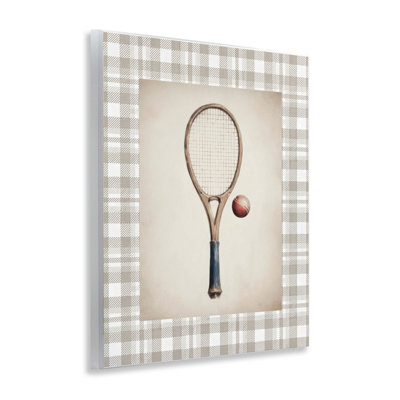 Plaque murale raquette et balle de tennis rétro, design par Sissi et Seb