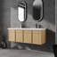 Meuble-lavabo mural avec lavabo double, porte à fermeture douce
