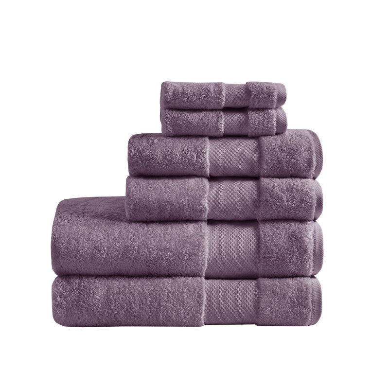 Ensemble de serviettes surdimensionnées 100% coton Turkish, Mauve, Ensemble de serviettes 6 pièces