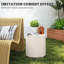 Table d'appoint de style nordique avec finition ronde en béton, jaune clair