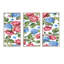 Rose rose et hortensia bleu avec feuilles sur fond blanc - reproduction de cadre flottant sur toile 3 pièces-628922727-628922722