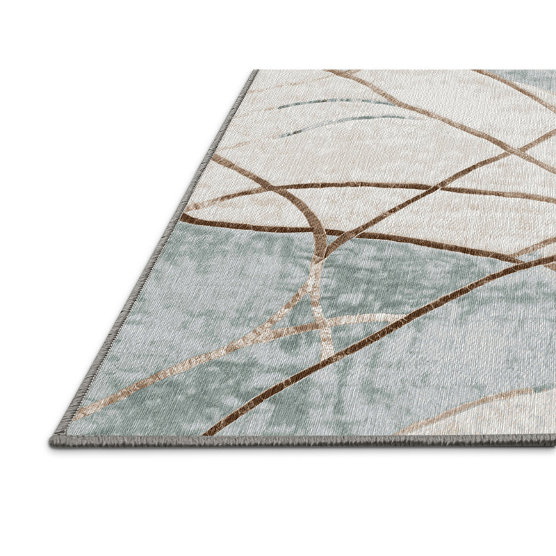 Machine Washable Gray Area Rug, Runner 2' x 5'