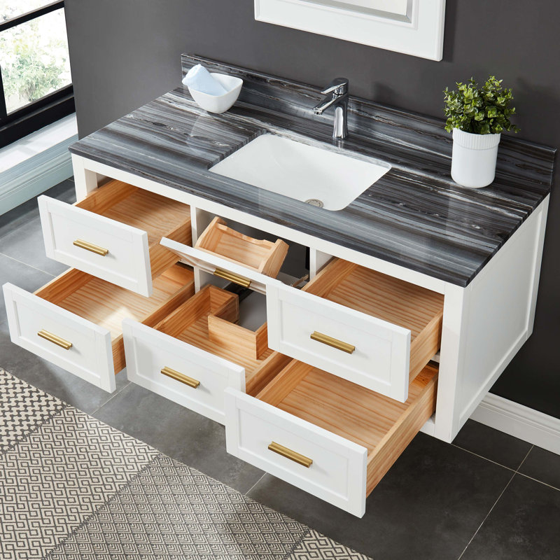 Paz 49'' Single Bathroom Vanity with Marble Top