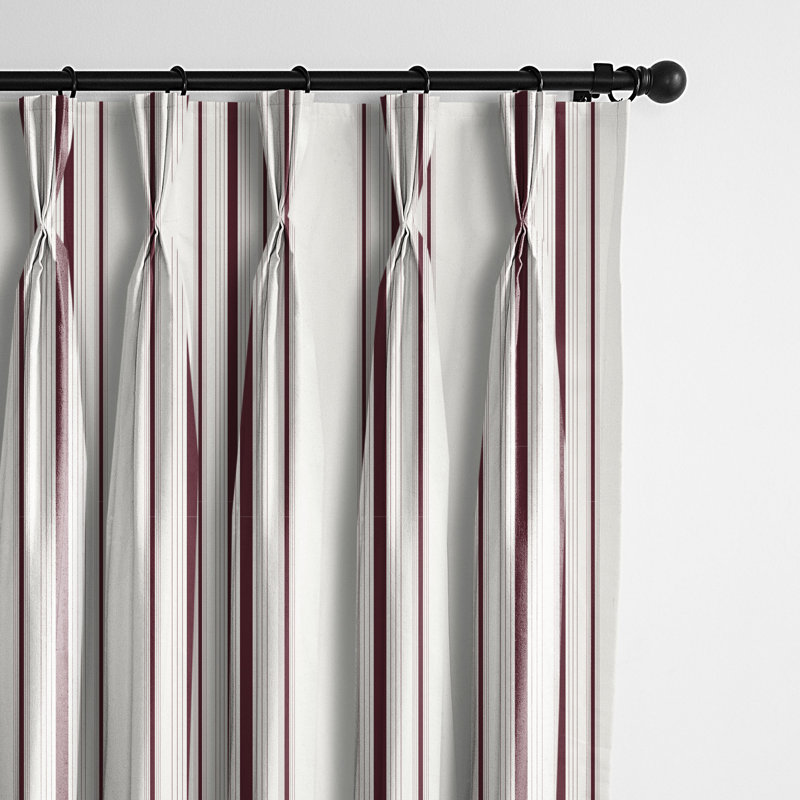 August Stripe Grommet Drapery Panels - Pair, 50" W x 120" L, Denim