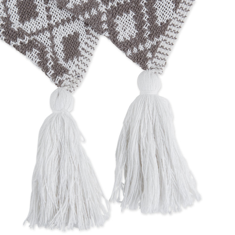Throws Diamond Print Hand Woven Throw Blanket, Gray