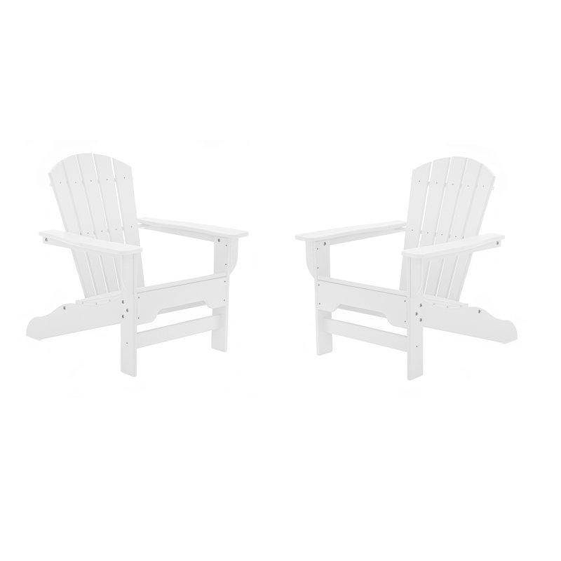 Willene Outdoor Adirondack Set, White