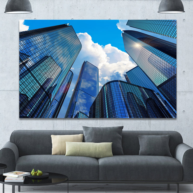 « surélevé business immeubles », reproduction de photo sur toile, H 20 po x l 20 po x P 1 po