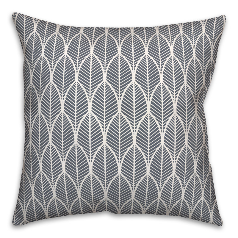 Geometric Outdoor Reversible Throw Pillow, 18"H x 18"W, Slate