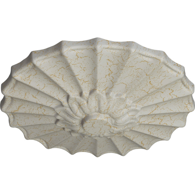 Médaillon de plafond l 9 po x P 1,375 po Shakuras, Pot de crème craquelé