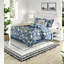 Premium Cotton Sateen Bedding Set, Queen Size Coastal Blue For Home