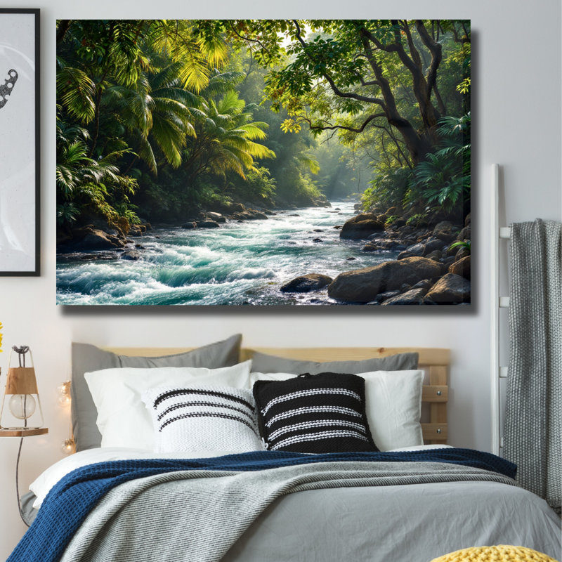 Décoration murale en verre trempé Jungle River, H 16 po x l 20 po