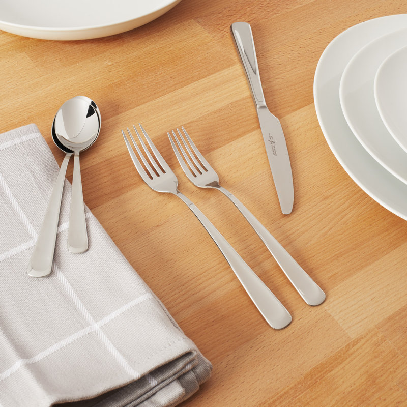 Silvano 45-Piece Stainless Steel Flatware Set with Mirror Finish