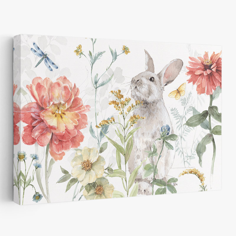 Animaux lapins - printemps pré X III, H 16 po x l 24 po