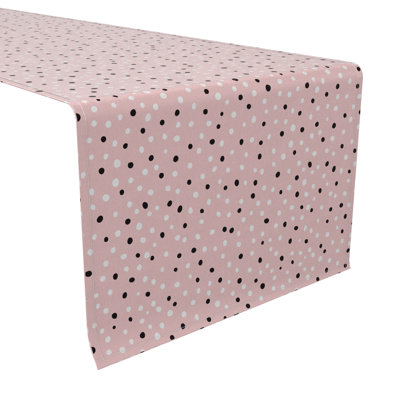 Rectangular Polka Dots Cotton Twill Table Runner