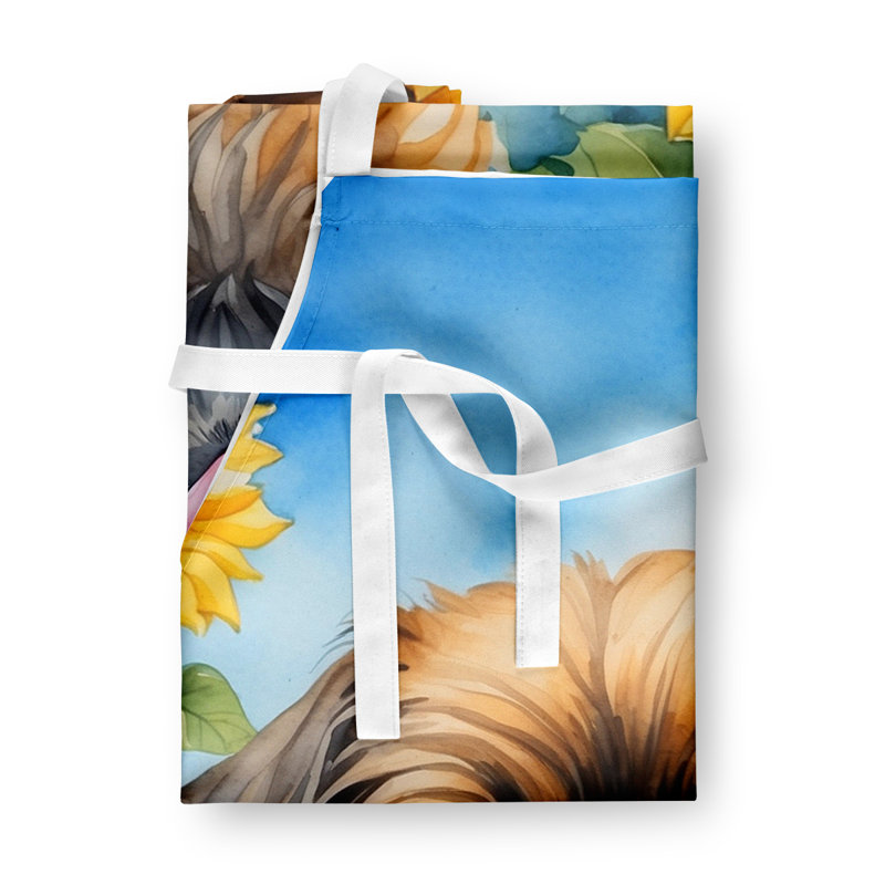 Tablier griffon bruxellois en tournesols