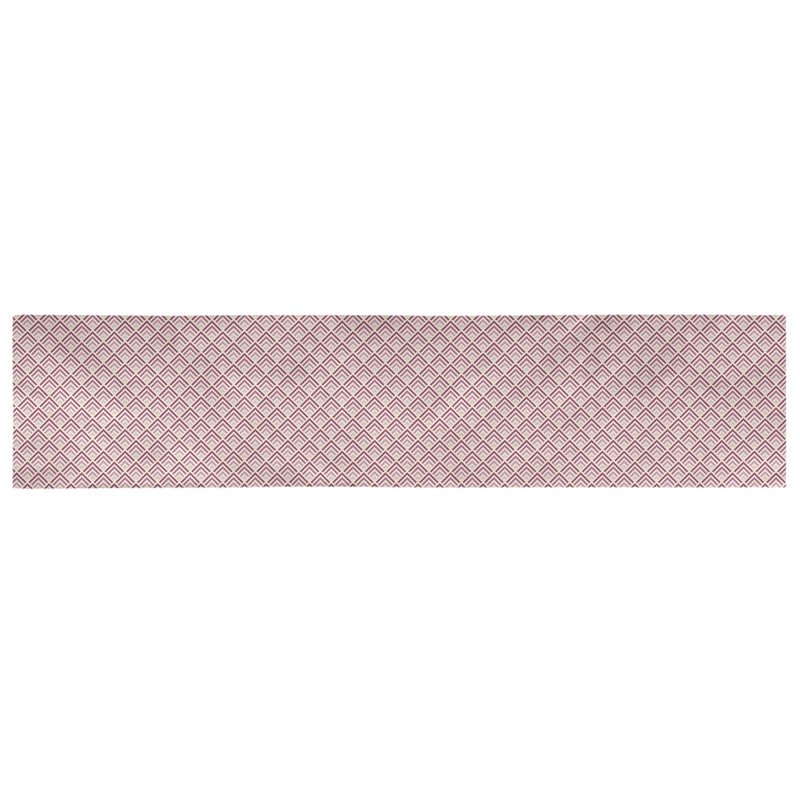 Chemin de table géométrique Avicia, 91,5 po x 17,5 po, Jaune / Rose, Coton