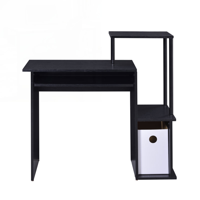 Bureau d'ordinateur avec rangement Lyphre, Noir, H 34,5 po x l 37,5 po x P 16,5 po