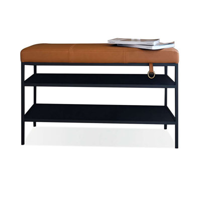 Orange Upholstered Bench