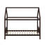 Lit simple avec tête et pied de lit, lit simple en bois d'hévéa avec cadre de maison-2054771110