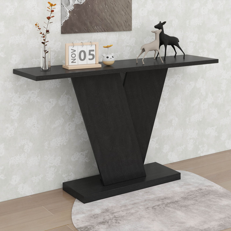 Console moderne avec base en V, Noir