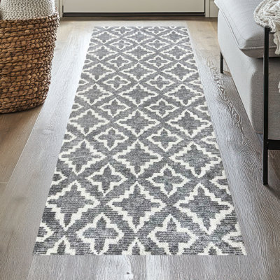 Tapis de couloir une pièce maltais gris