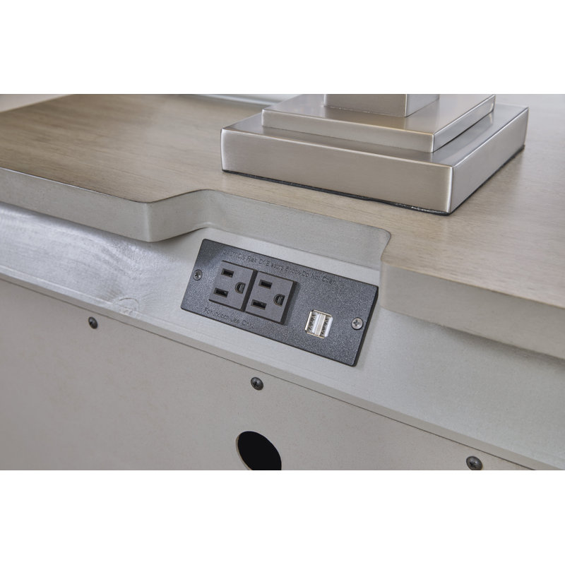 Lexorne Gray Traditional 3-Drawer Nightstand with USB Charging