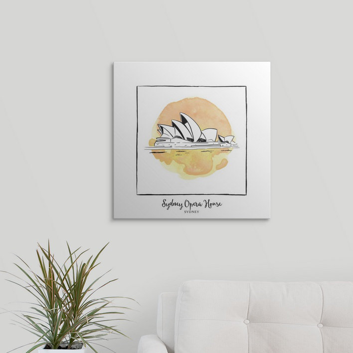 « sydney opera house-brushstroke immeubles », impression, H 35 po x l 35 po x P 1,5 po, Toile