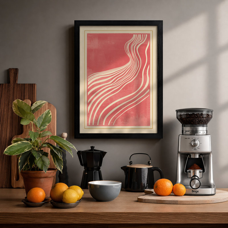Flowing Lines Art Deco - Print, Black, A4 - 29.7 x 21.0 cm