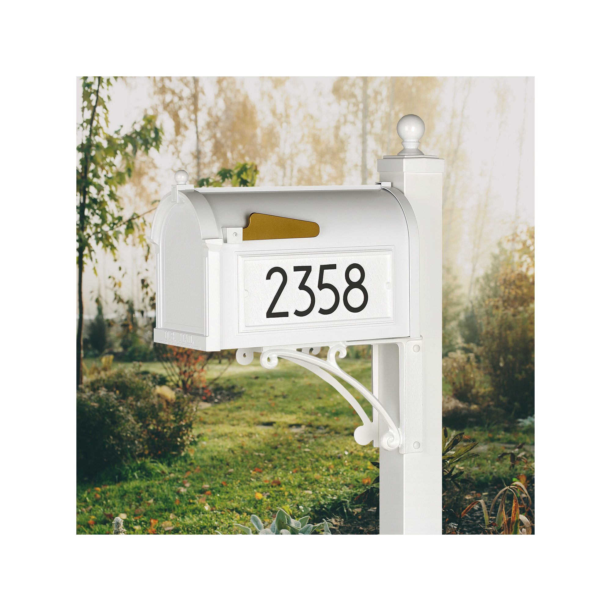Modern Mailbox, White/Black, Yes