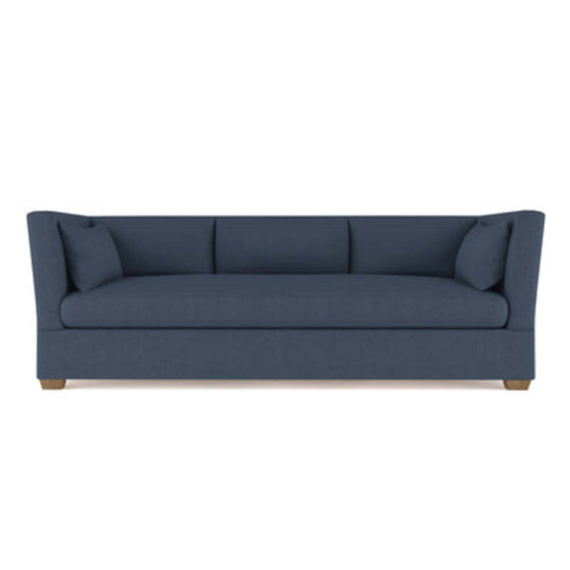 Rivington Flare Square Track-Arm Sofa, Box Weave Linen Graphite, 31" H x 96" W x 37" D, Weathered