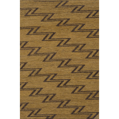 Wool Chevron Area Rug in Brown