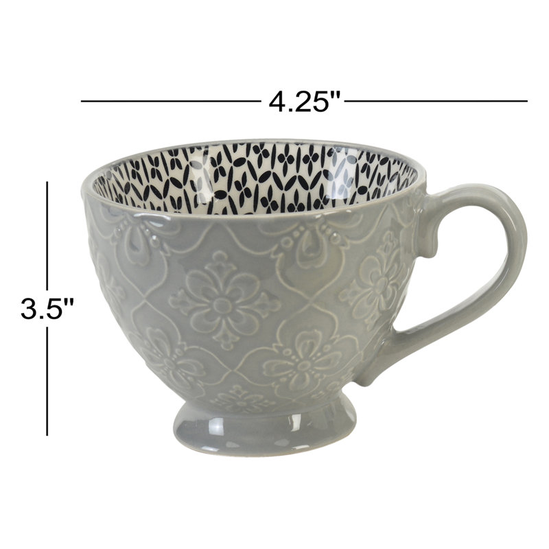 Kaelan Pad Print 4 Piece Coffee Mug Set