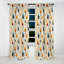 Plumes beiges neutres motif Boho - rideau Boho - rideau occultant abstrait - 1 panneaux-107556002
