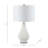 Table Lamp Stoneware Porcelain Ribbed Base Fabric Shade Modern Glam Accent For Bedroom Living Room Home Office Lighting Decor - 24" White