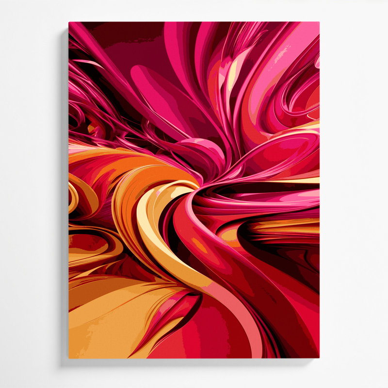 Art numérique sur toile, abstraction numérique 7, H 30 po x l 20 po