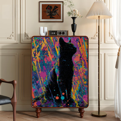 Commode 5 tiroirs Whimsical Cat Design